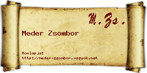 Meder Zsombor névjegykártya